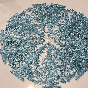 Pier 1 Imports Like New Turquoise Teal Glitter Trees